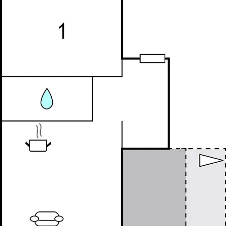 アパート In With Kitchen